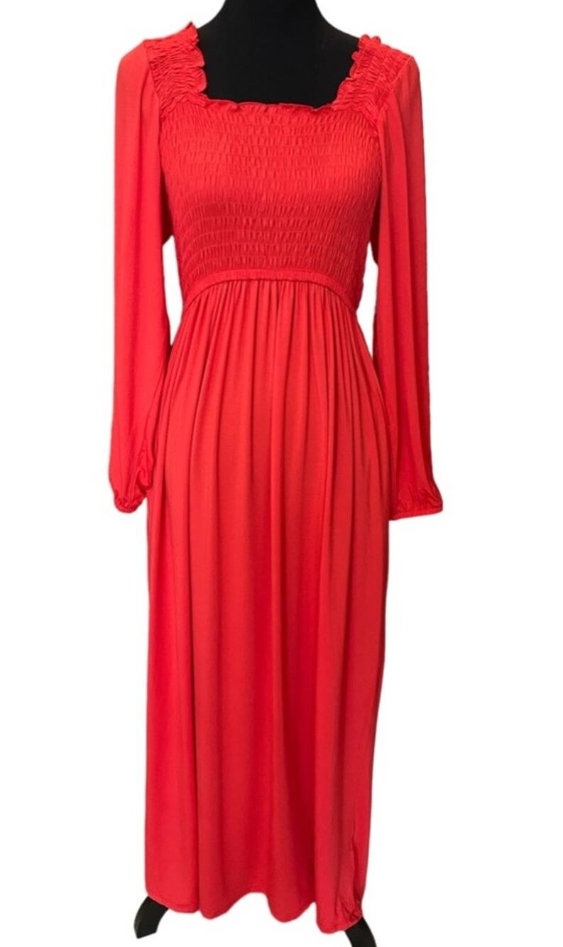 New ~ NORDSTROM ~ (Tencel) Moonlight Eco Long Sleeve Nightgown Red Oversized
